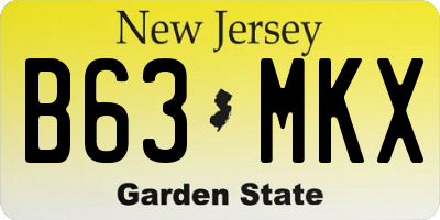NJ license plate B63MKX