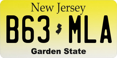 NJ license plate B63MLA
