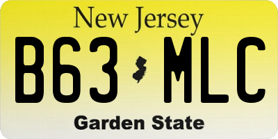 NJ license plate B63MLC