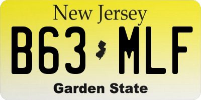 NJ license plate B63MLF
