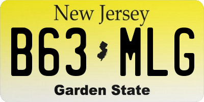 NJ license plate B63MLG