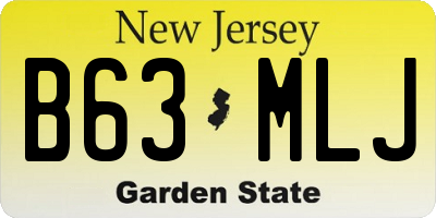 NJ license plate B63MLJ