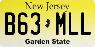 NJ license plate B63MLL