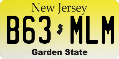 NJ license plate B63MLM