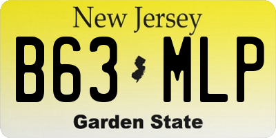 NJ license plate B63MLP