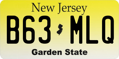 NJ license plate B63MLQ