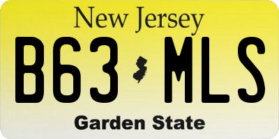 NJ license plate B63MLS