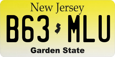 NJ license plate B63MLU
