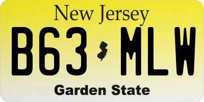 NJ license plate B63MLW