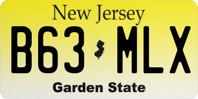 NJ license plate B63MLX