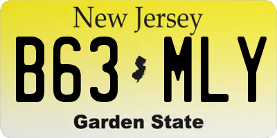 NJ license plate B63MLY