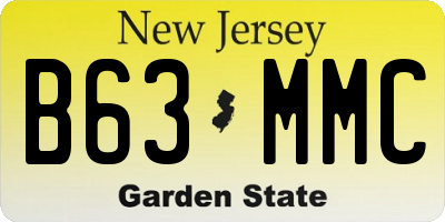 NJ license plate B63MMC