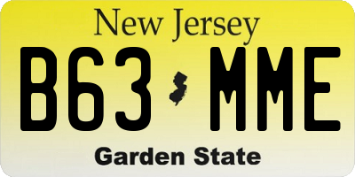 NJ license plate B63MME