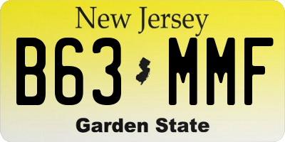 NJ license plate B63MMF