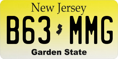 NJ license plate B63MMG
