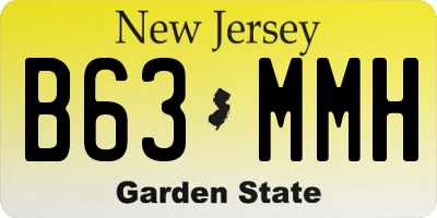 NJ license plate B63MMH