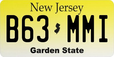 NJ license plate B63MMI