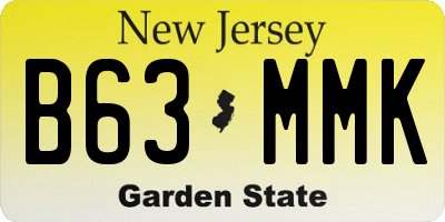 NJ license plate B63MMK