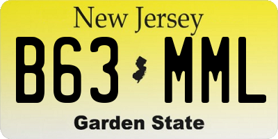 NJ license plate B63MML