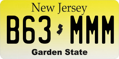 NJ license plate B63MMM