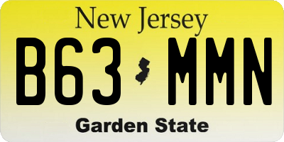 NJ license plate B63MMN