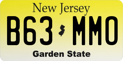 NJ license plate B63MMO