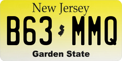 NJ license plate B63MMQ