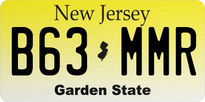 NJ license plate B63MMR