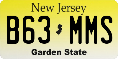 NJ license plate B63MMS