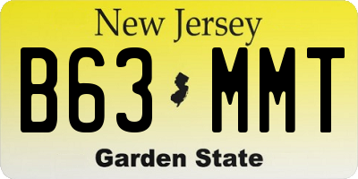 NJ license plate B63MMT