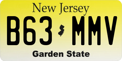 NJ license plate B63MMV