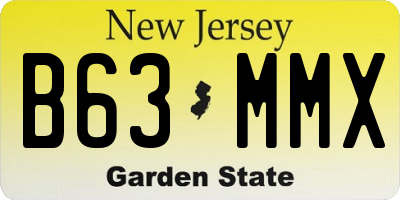 NJ license plate B63MMX