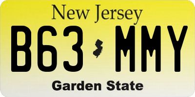 NJ license plate B63MMY