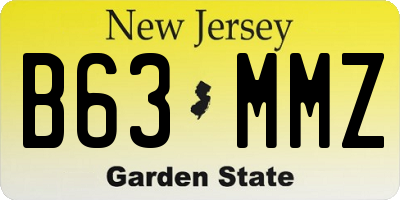 NJ license plate B63MMZ