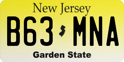 NJ license plate B63MNA