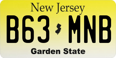 NJ license plate B63MNB