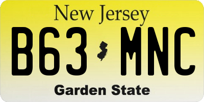 NJ license plate B63MNC