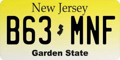NJ license plate B63MNF