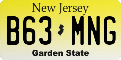 NJ license plate B63MNG