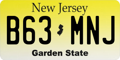 NJ license plate B63MNJ