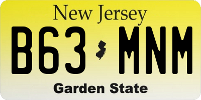 NJ license plate B63MNM
