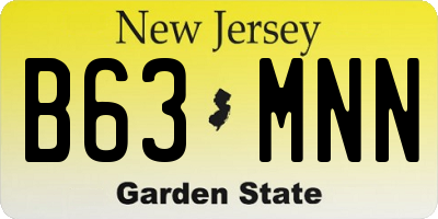 NJ license plate B63MNN