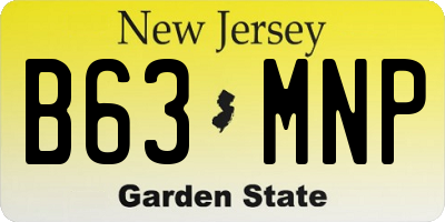 NJ license plate B63MNP