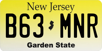 NJ license plate B63MNR