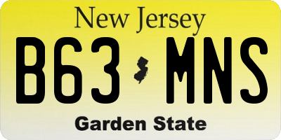NJ license plate B63MNS