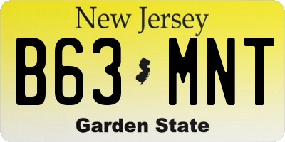 NJ license plate B63MNT