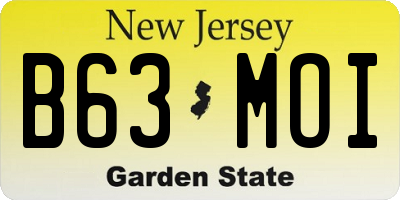 NJ license plate B63MOI