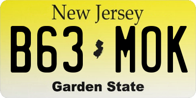 NJ license plate B63MOK