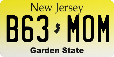 NJ license plate B63MOM