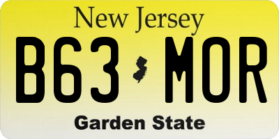 NJ license plate B63MOR